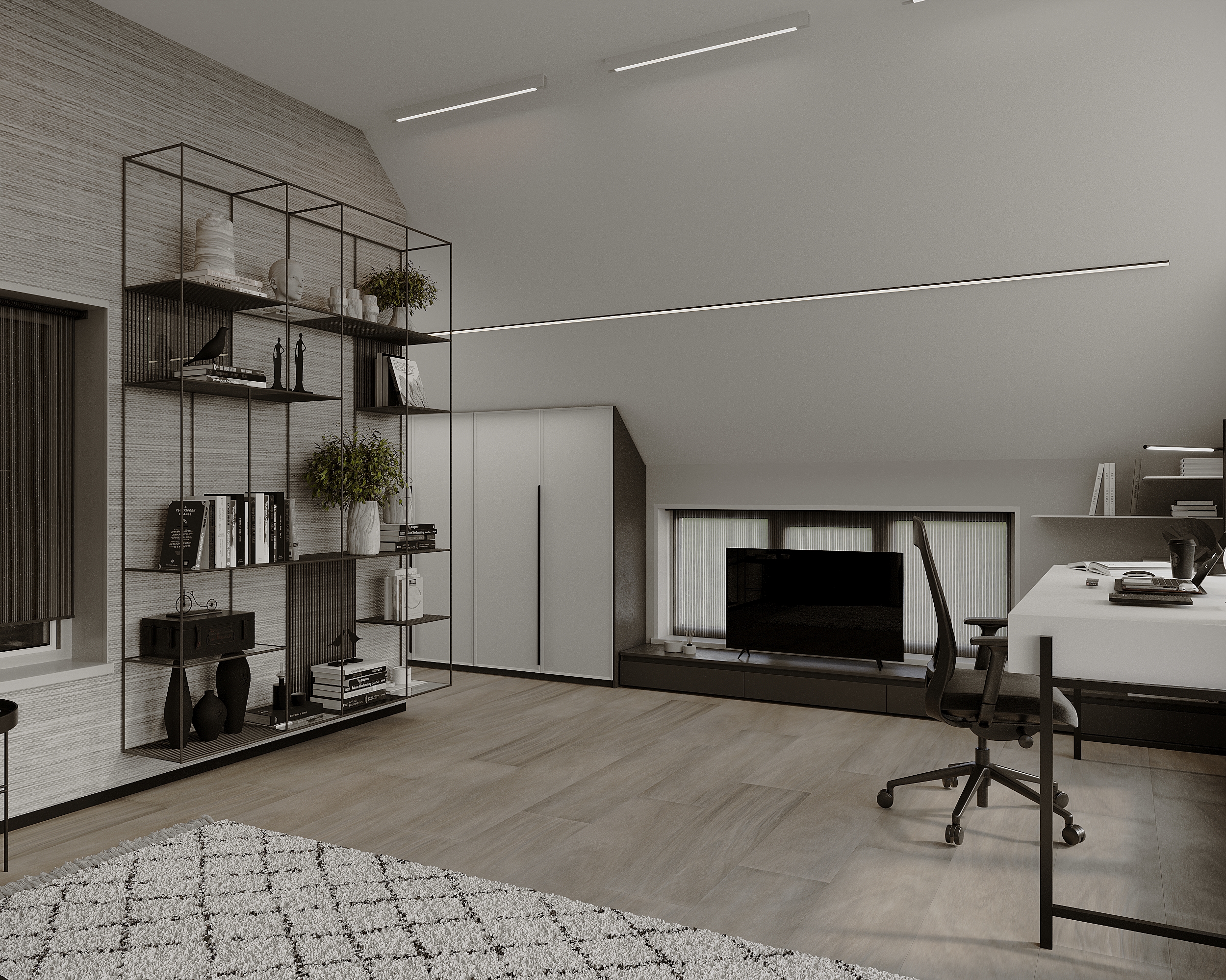 Design interior pentru o mansardă la casă particulară